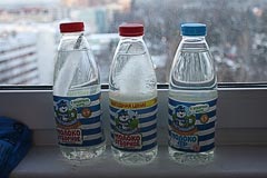 Бутылки со&nbsp;остатками льда в&nbsp;конце эксперимента