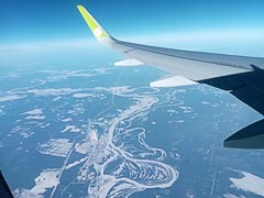 Пролетаем над Сыктывкаром, река Вычегда Пролетаем над Сыктывкаром, река Вычегда